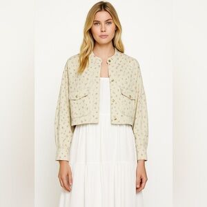 The Great Cream Floral Cropped Jacket Women's 2